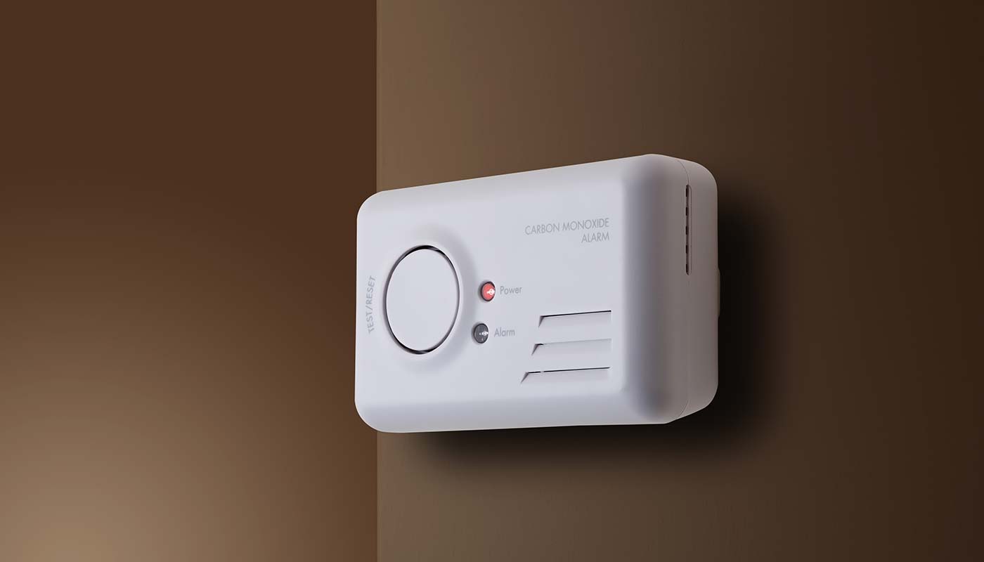 carbon monoxide detector attached to the wall