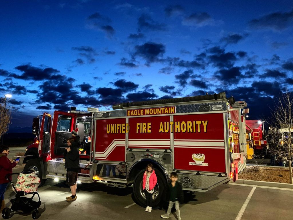 Unified Fire Authority Eagle Mountain apparatus and night sky