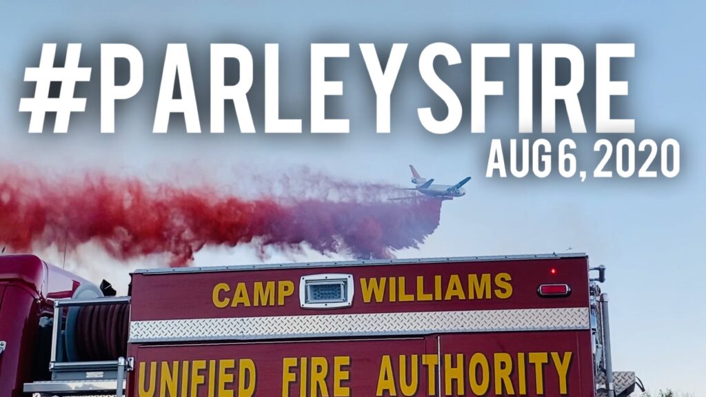 "#parleysfire Aug. 6, 2020" plane dropping retardant